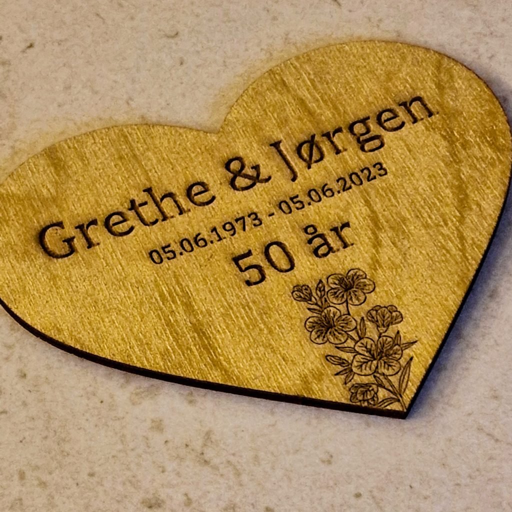 Hjerte til guldbryllups æresport