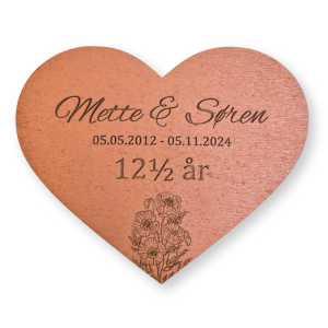 Hjerte til æresport til kobberbryllup