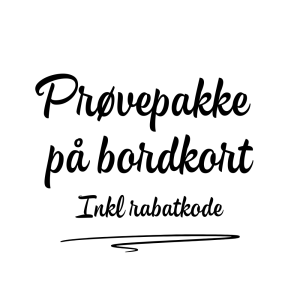 Bordkort prøvepakke inkl rabatkode